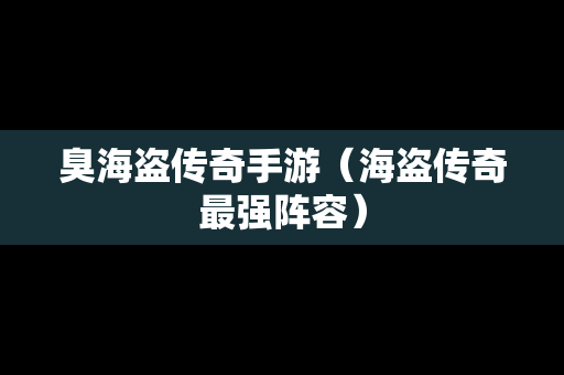 臭海盗传奇手游（海盗传奇最强阵容）