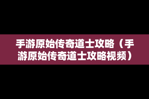 手游原始传奇道士攻略（手游原始传奇道士攻略视频）